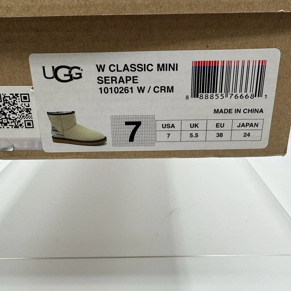 Brand New UGG Classic Mini Sherpa Cream Brown Boots 1010261 Women's Size 7